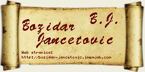 Božidar Jančetović vizit kartica